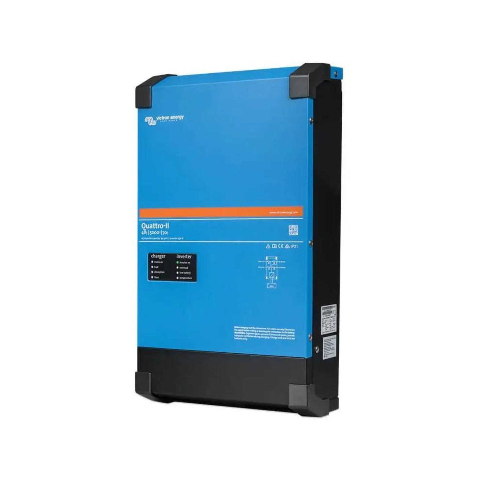Victron Energy Quattro-II inverter charger, blue, wall-mounted for campervan or marine use
