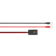 Battery indicator cable with black and red wires, LED lights, and ring terminals