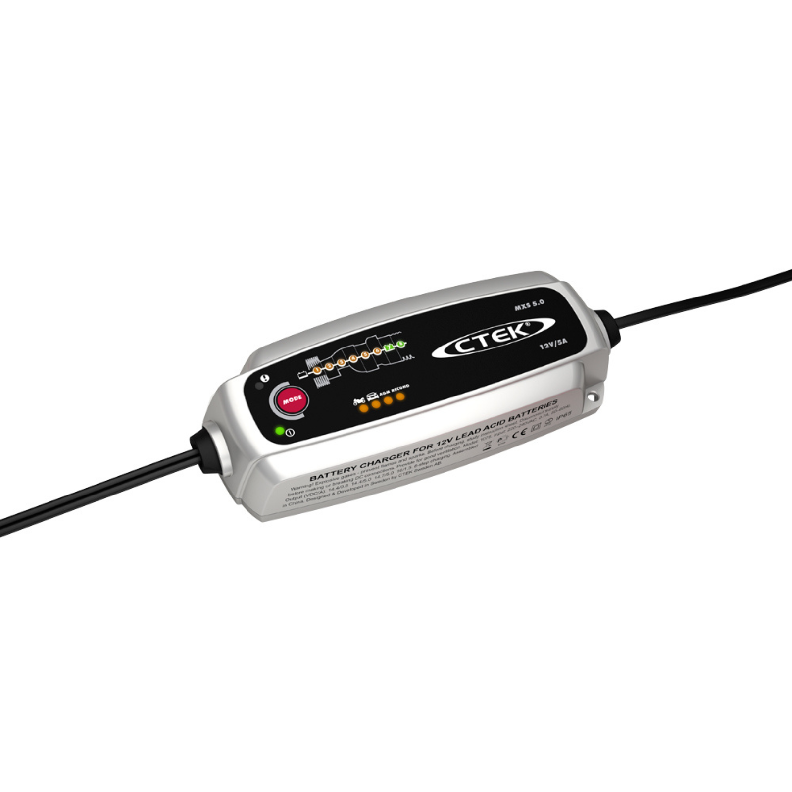 CTEK 12V smart battery charger with LED indicator for campervan, marine, off-grid use