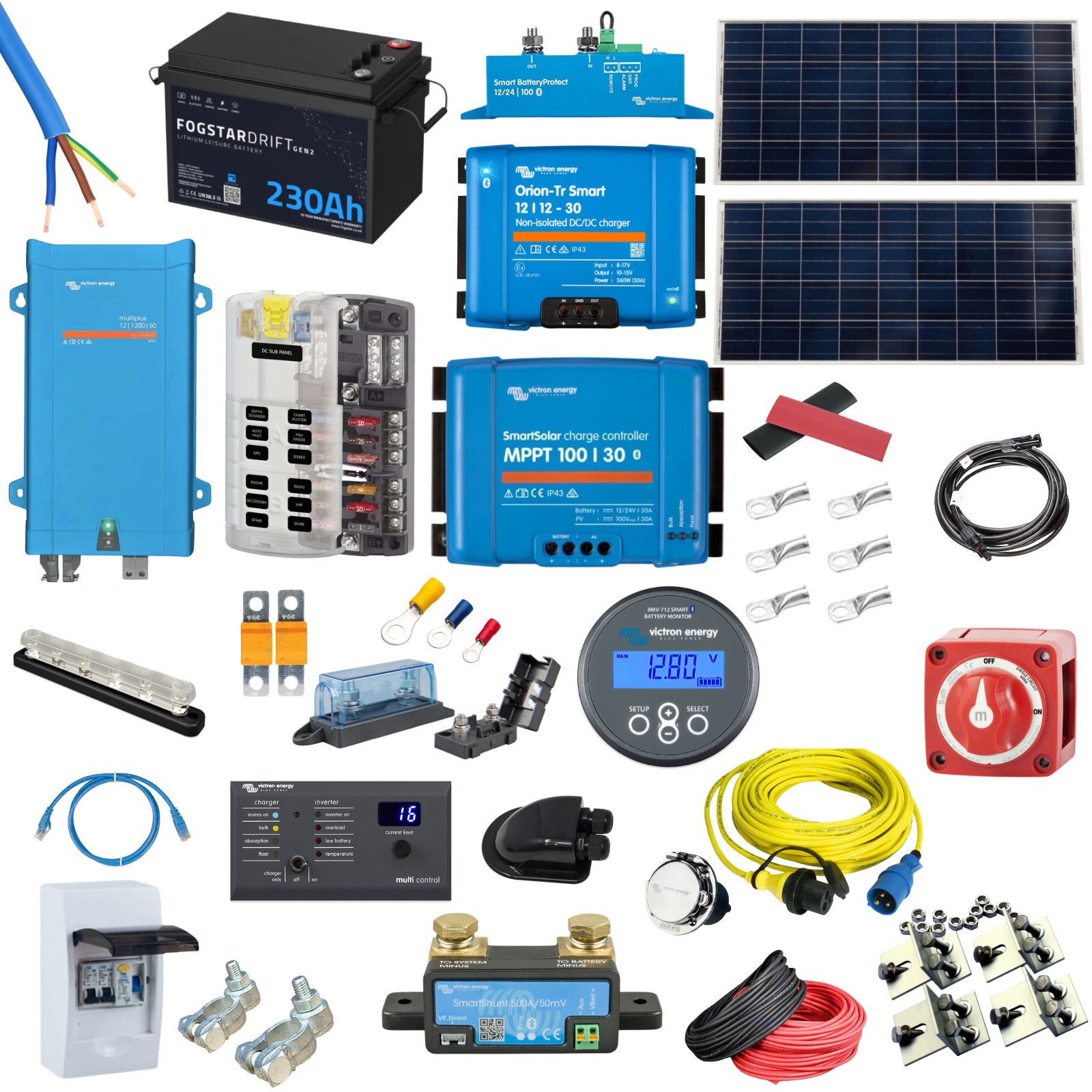 Advanced Campervan Electrical System Kit (Includes Multiplus 12/1200/50-16)