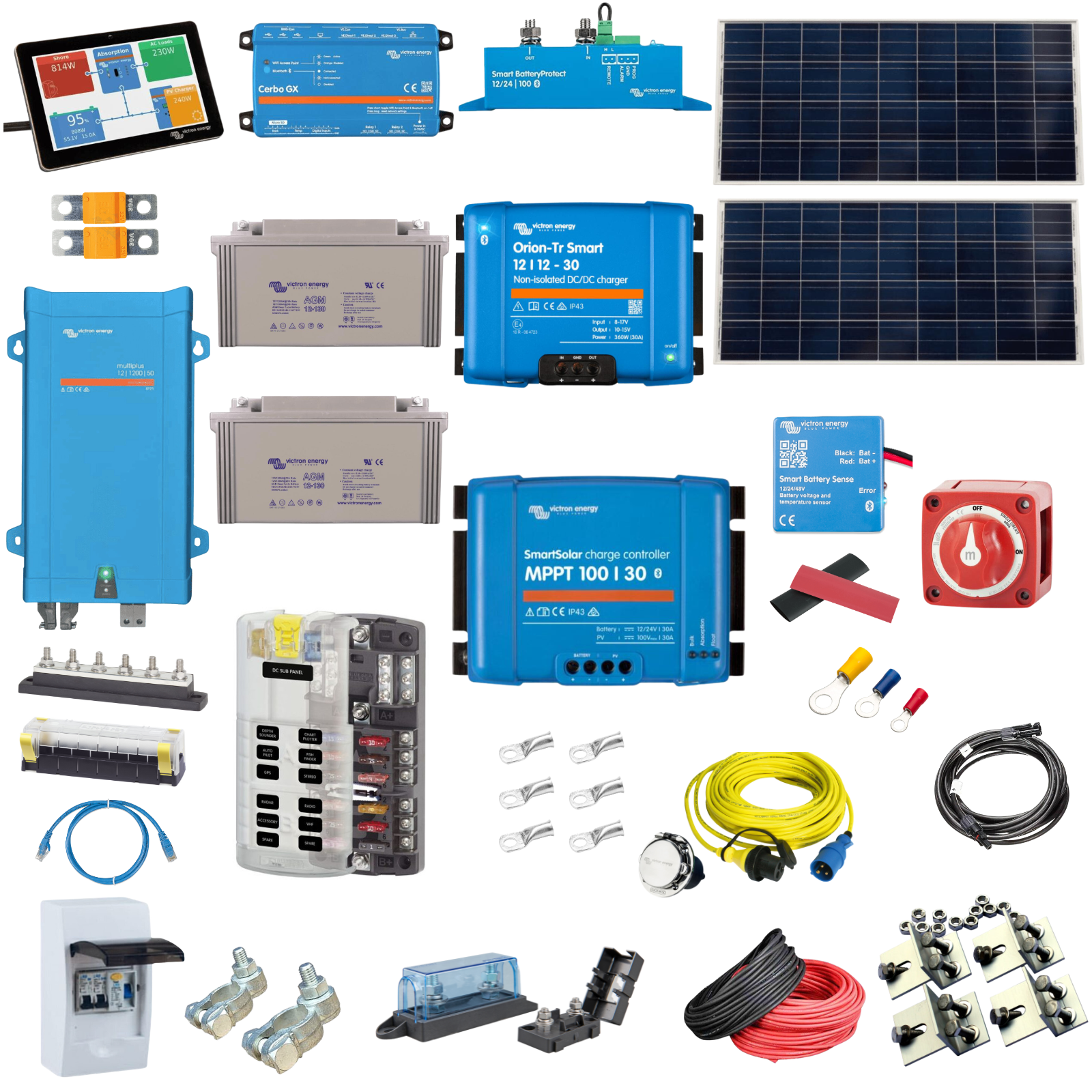 Advanced Campervan Electrical System Kit (Includes Multiplus 12/1200/50-16)