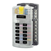 Blue Sea Systems 5026 ST Blade Fuse Block 12 Circuit with Ground and Cover Image