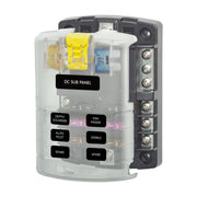 Blue Sea Systems ST-Blade Fuse Block 6 Circuit with Ground and Cover Image