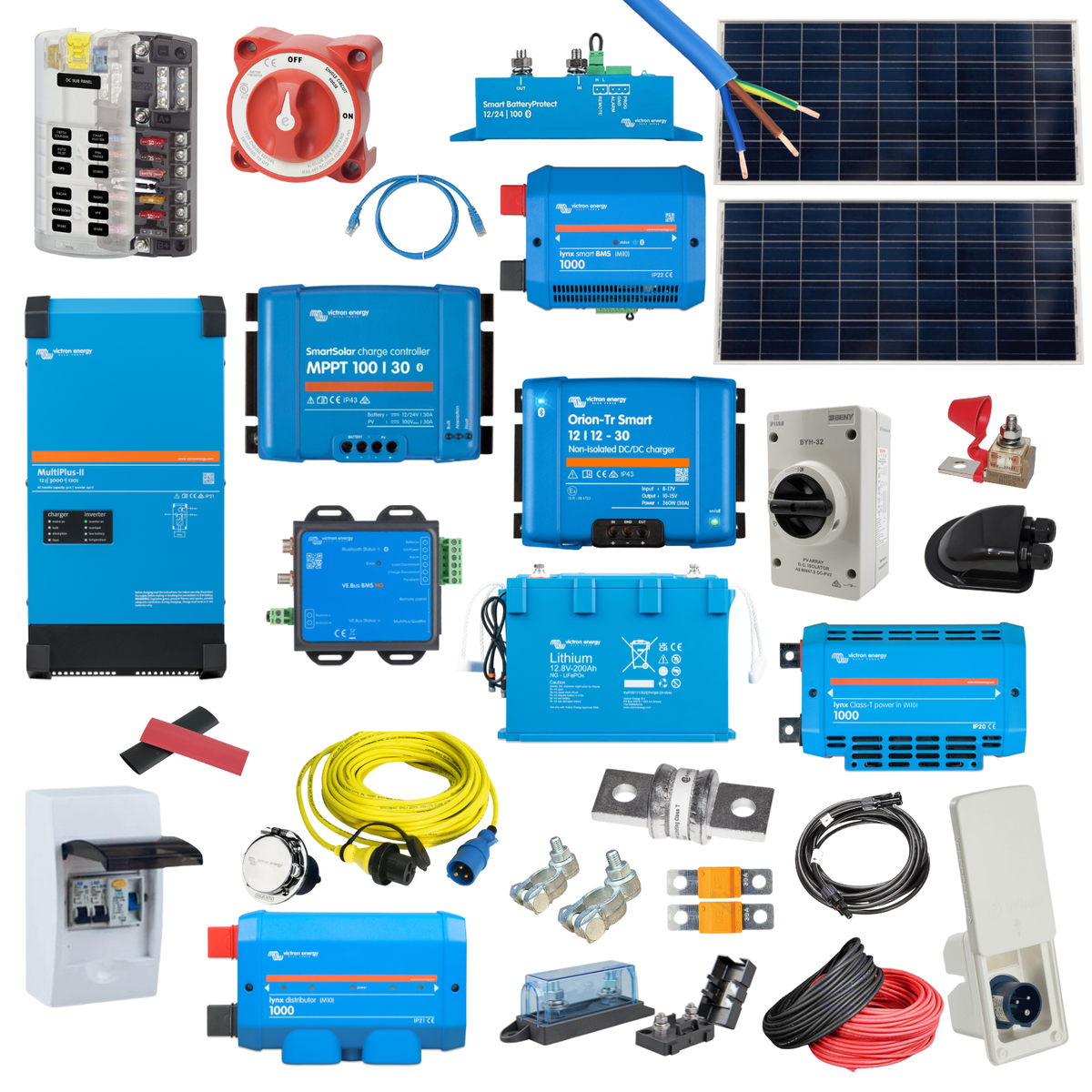Elite Campervan Electrical System Kit – MultiPlus-II 12/3000 with x2 Victron LifePO4 200ah NG Batteries