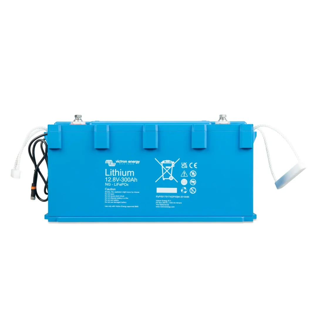 Victron Energy 12.8V 300Ah NG LiFePO4 Lithium Battery in a blue casing