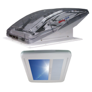MaxxFan roof vent fan for campervan with tinted cover and interior control panel