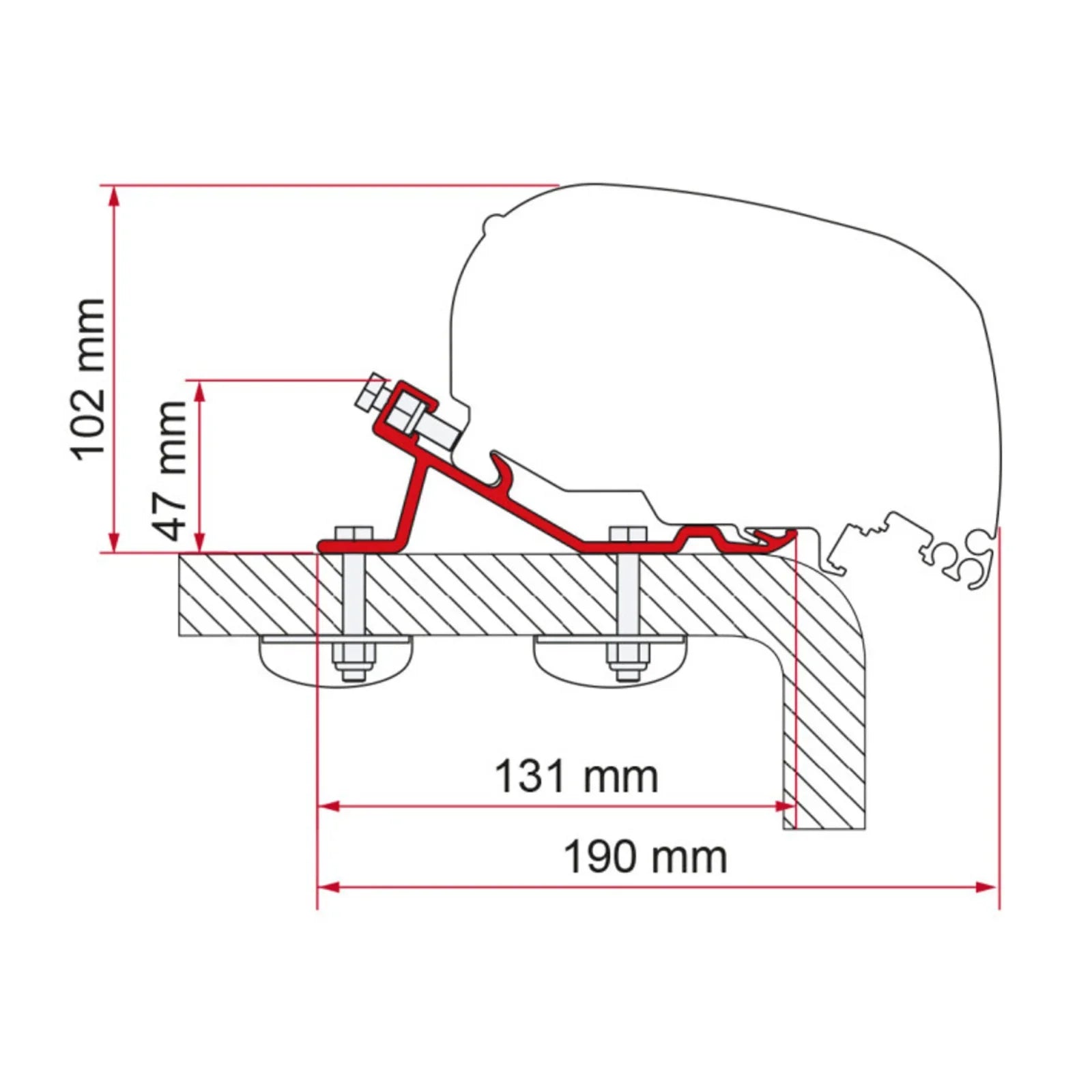 Fiamma F80 Standard Roof Mount Awning Bracket image