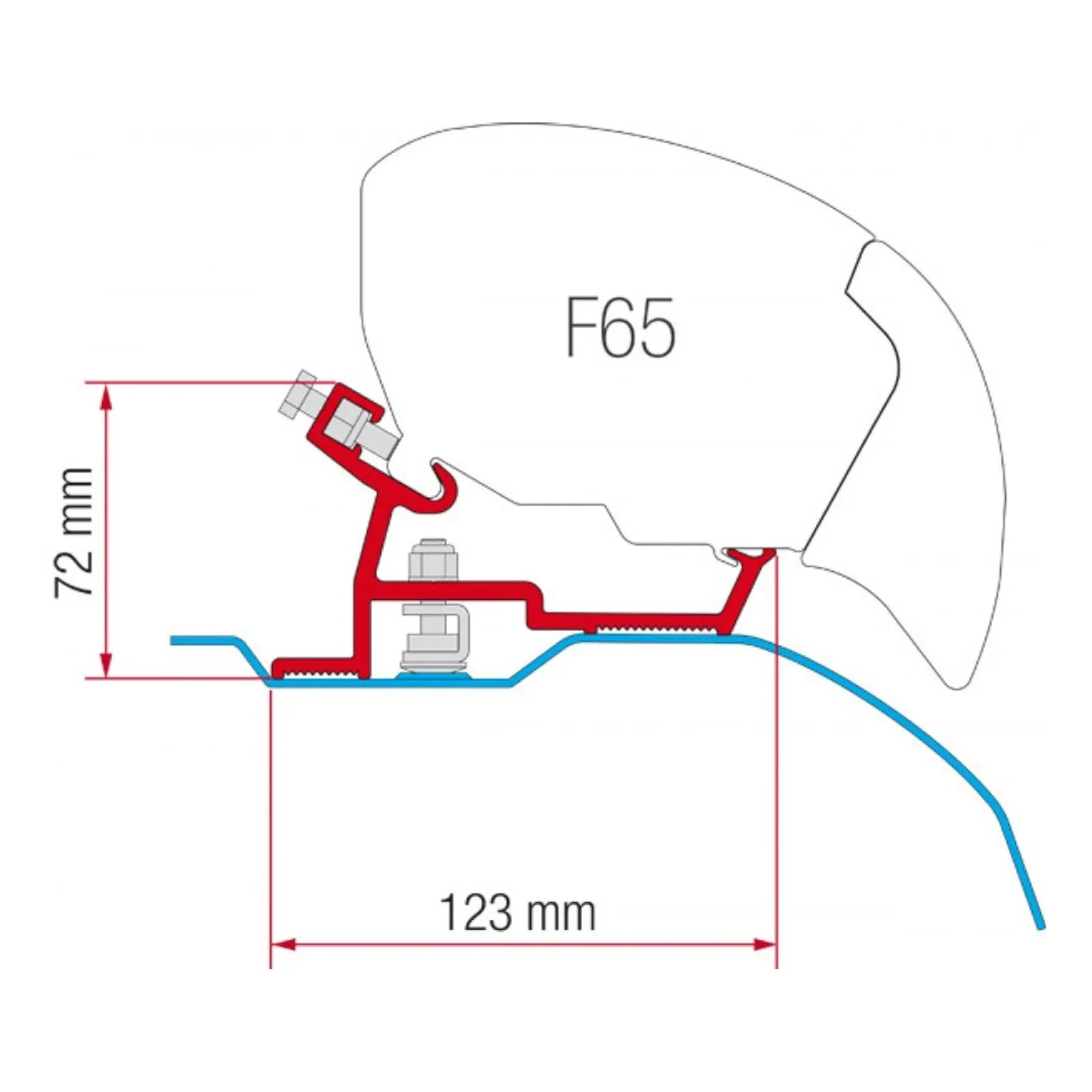 Fiamma F65 F80 Ducato Jumper Boxer H2 L4 Awning Bracket Adapter Kit image