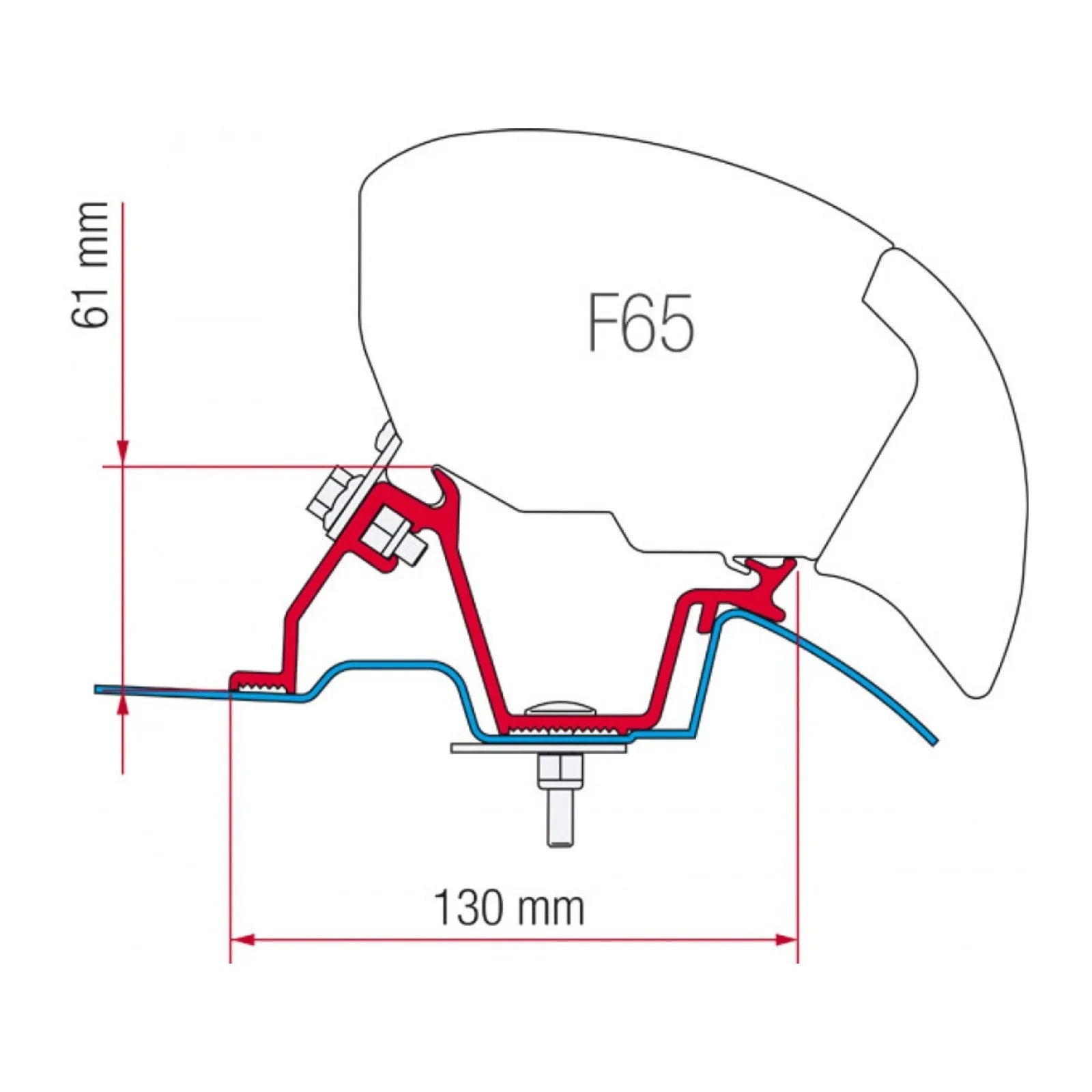 Fiamma F65/F80 VW Crafter Mercedes Sprinter High Roof Awning Bracket Kit image