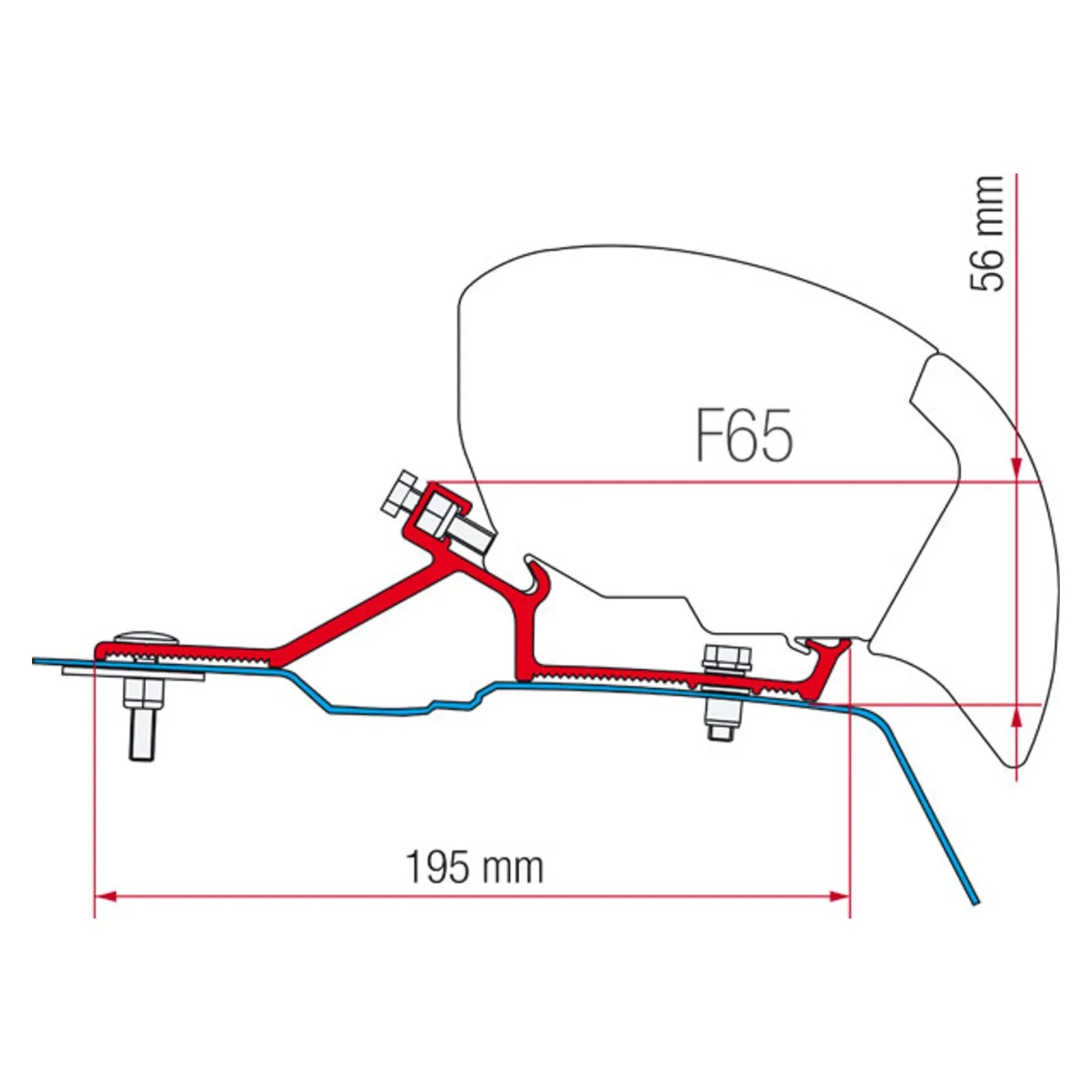 Fiamma F65s F80s Renault Master H2 Awning Bracket Kit image