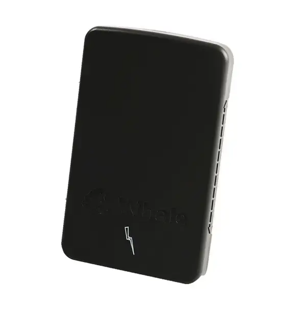 Black electrical control box with vented sides for campervan or marine use