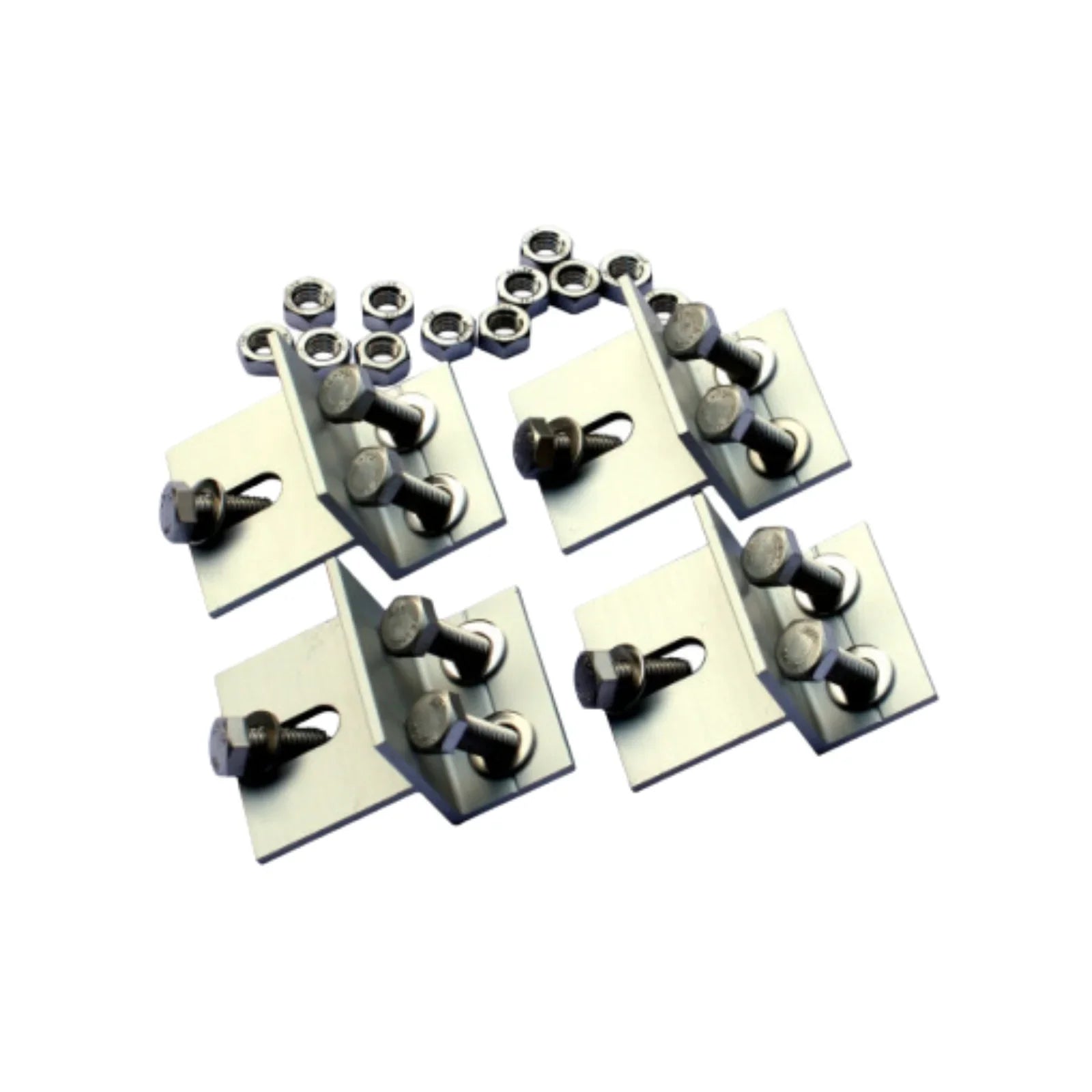 Solar panel brackets with nuts, bolts and washers image