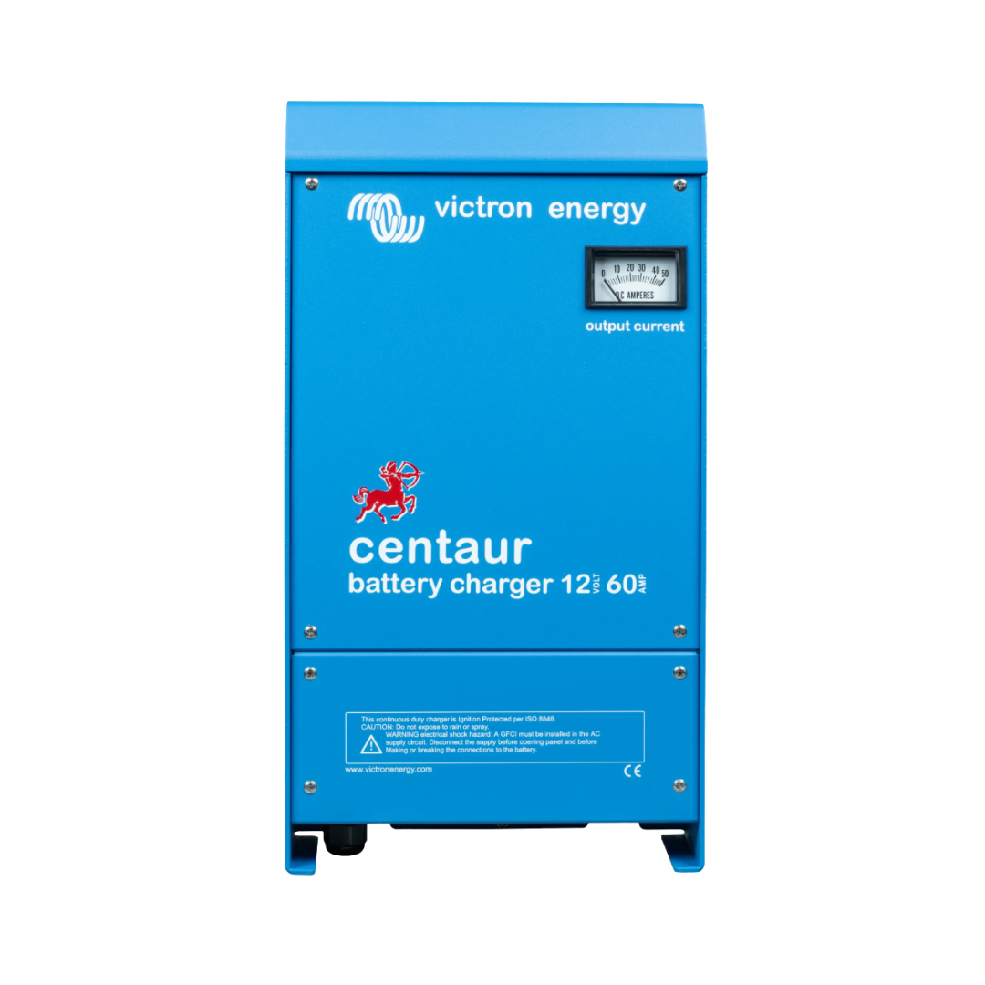 Victron Energy Centaur 12V 60A battery charger for campervan and marine use with analog output current meter
