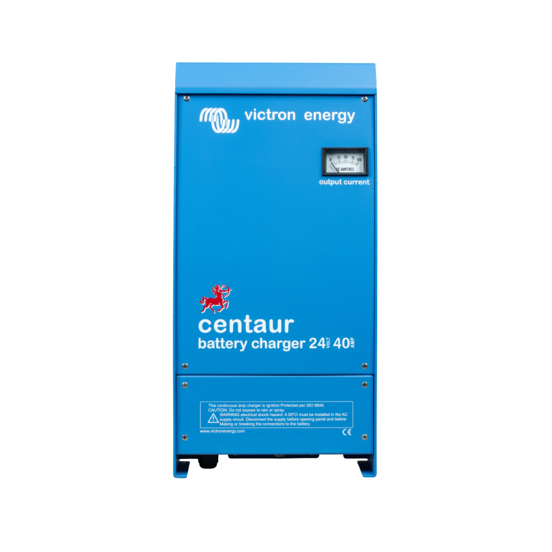 Victron Energy Centaur 24V 40A battery charger for campervan and marine use with analog output current meter