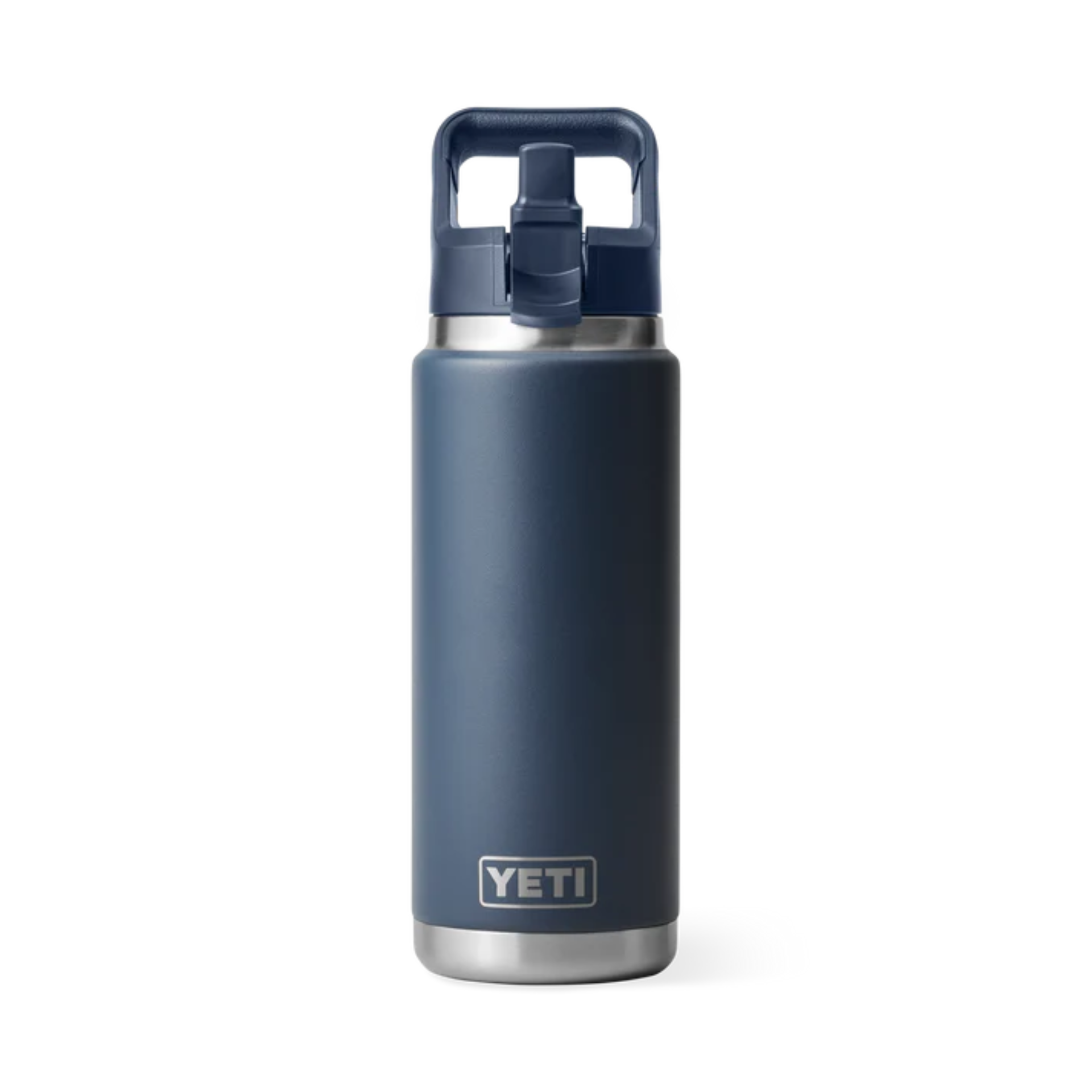 YETI Rambler 26 oz Bottle Chug with Straw Open Navy