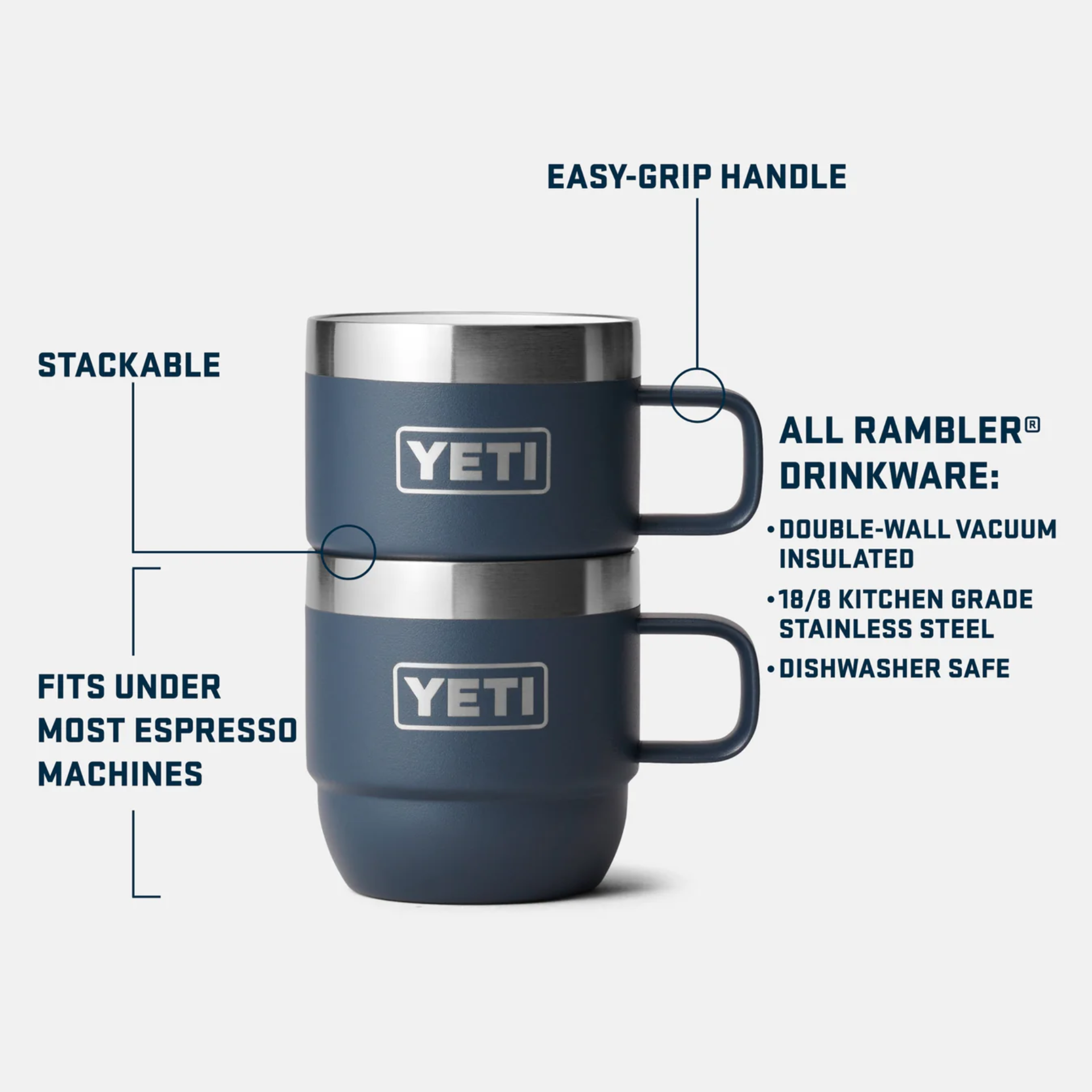 YETI Rambler® 6 oz Espresso (177 ml) Stackable Mugs Info Navy