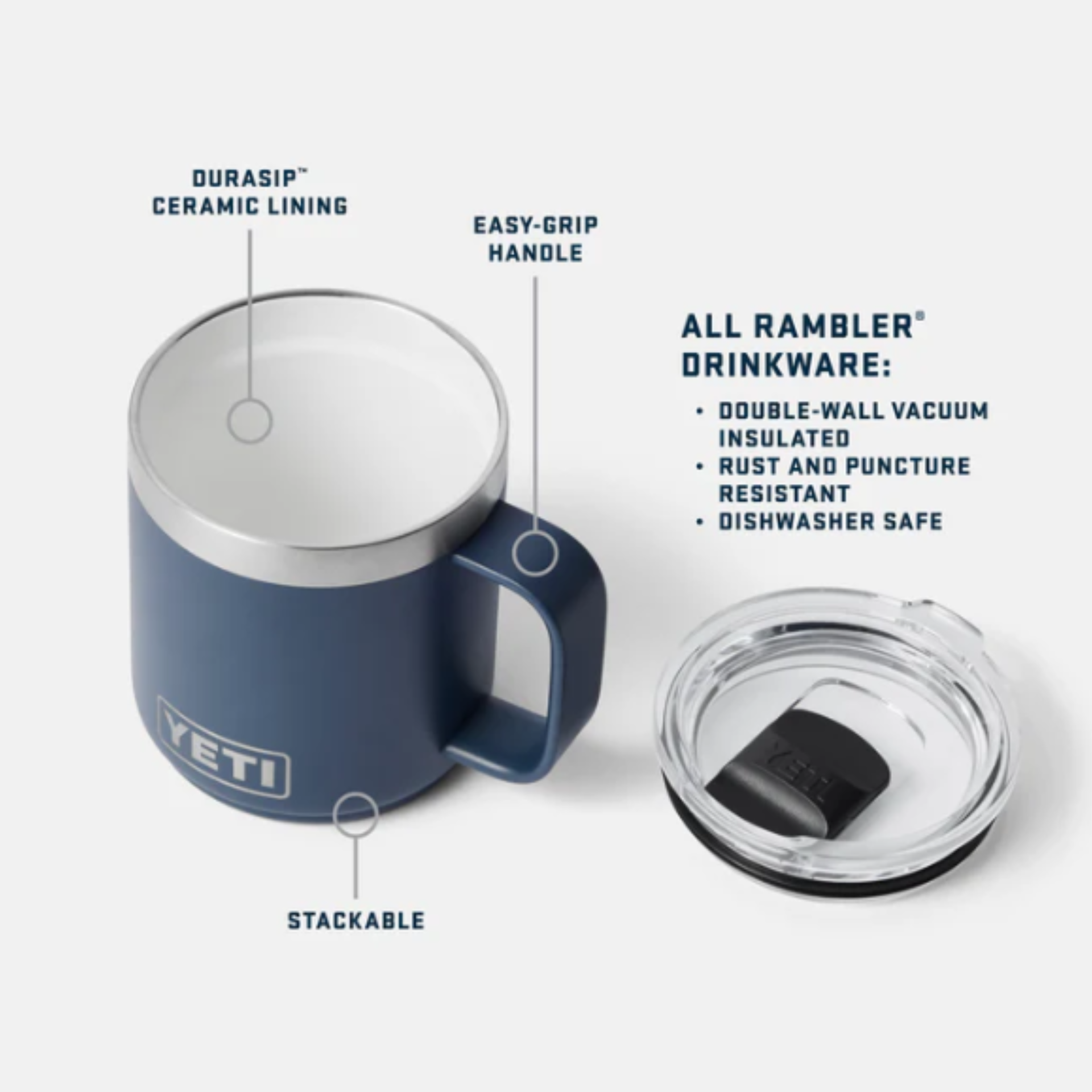 YETI Rambler® 10 oz Stackable Mug with DuraSip™ Ceramic Lining