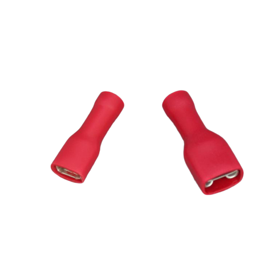 Fully Insulated Female Blade Terminals for 0.5–1.5mm² Cable (Red)